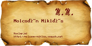 Molcsán Miklós névjegykártya