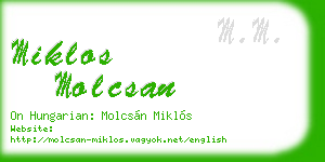 miklos molcsan business card