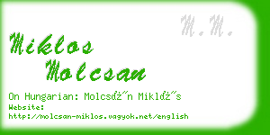 miklos molcsan business card